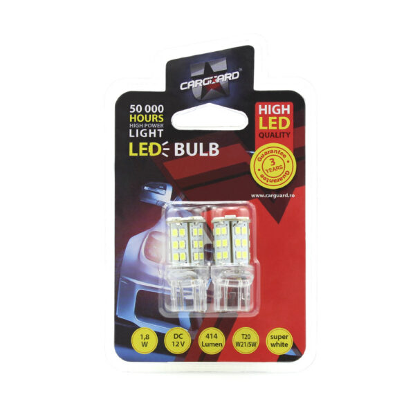LED pentru iluminat interior/portbagaj Carguard CLD022, 414 lumeni, T20 - W21/5W, 12V, set 2 buc - imagine 4