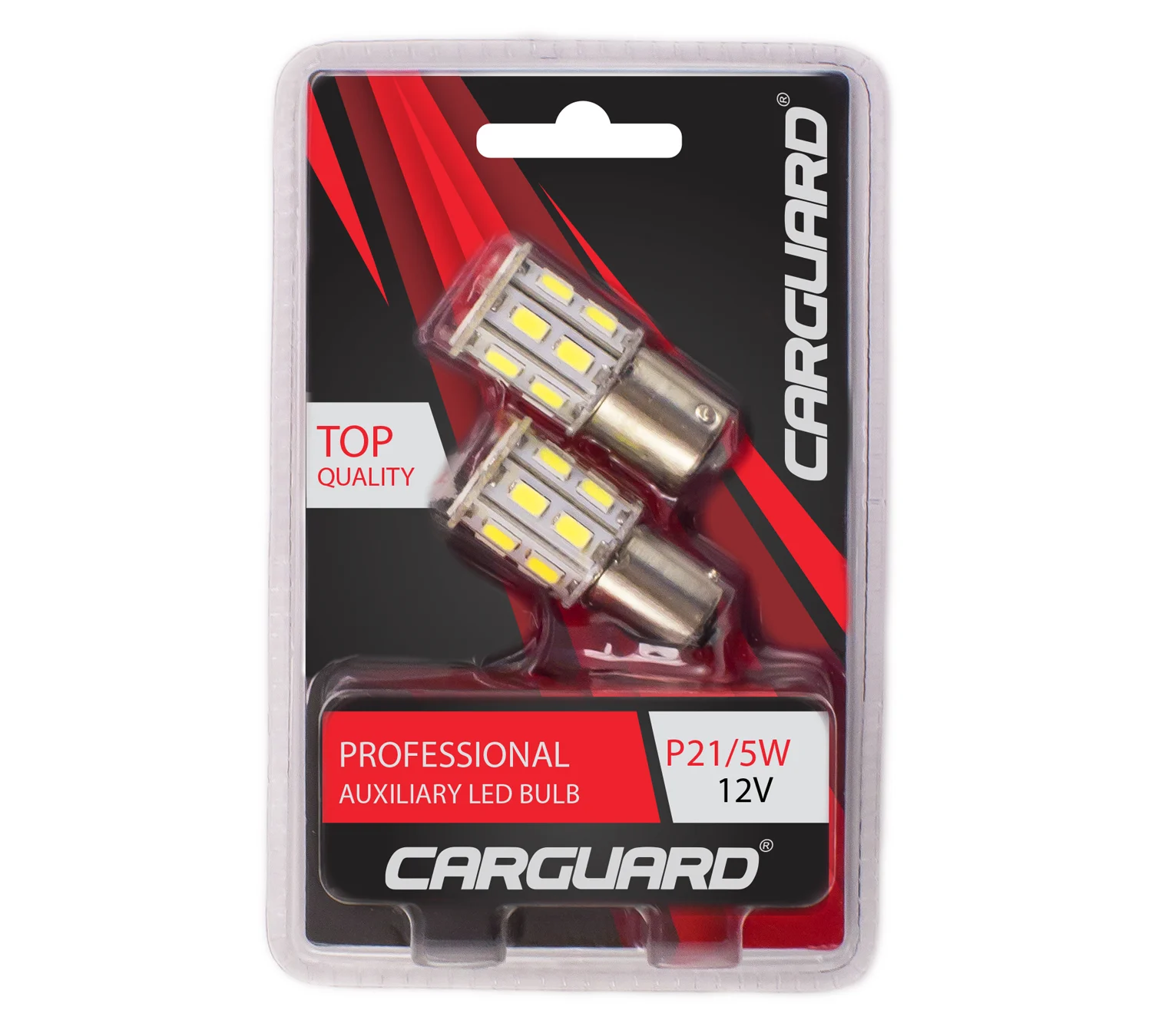 LED auto auxiliar Carguard P21/5W, 12V, 500 lumeni, BA15D, set 2 buc