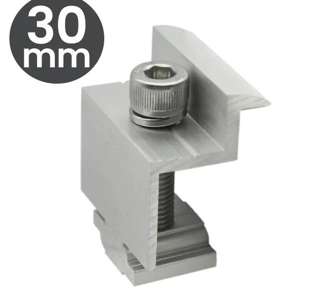Clema capat "Z" 30 mm pentru montaj panou fotovoltaic 1 Clema capat "Z" 30 mm pentru montaj panou fotovoltaic