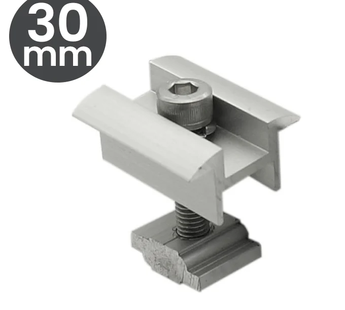 Clema dubla "Z" 30 mm pentru montaj panou fotovoltaic 1 Clema dubla "Z" 30 mm pentru montaj panou fotovoltaic