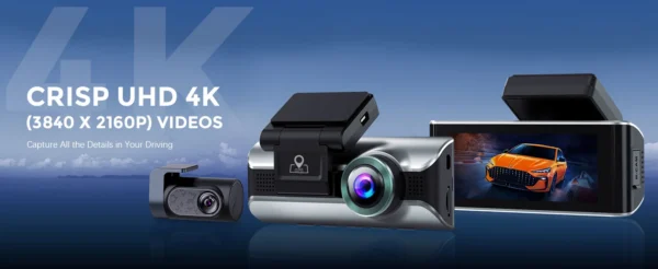 Camera auto DVR AZDOME M550Pro, Dubla, 4K, WiFi, GPS ,5GHz, WDR, G-Sensor, Mod parcare, Card 64Gb inclus - imagine 8