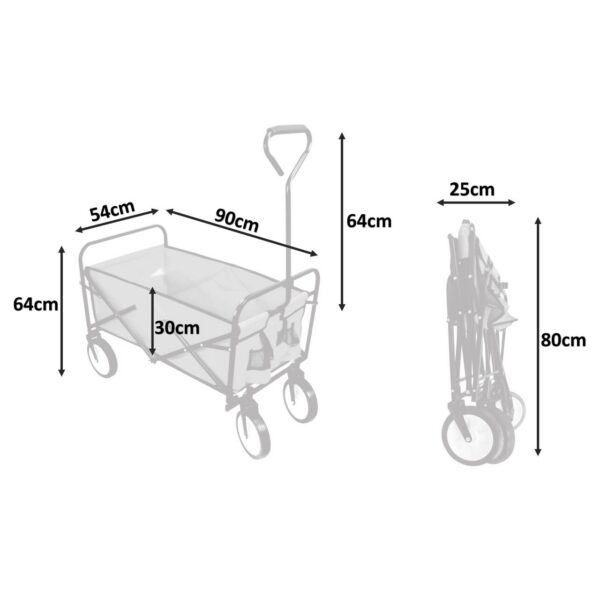 Carucior gradina, pliabil, rosu, max. 30 kg, 90x54x64 cm - imagine 3
