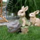 Decoratiune gradina, ceramica, iepure cu roaba, 40x19.5x34 cm - imagine 8