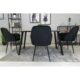 Scaun bucatarie/living, Artool, Lugo, catifea, metal, negru, 57.5x56.5x86.5 cm - imagine 6