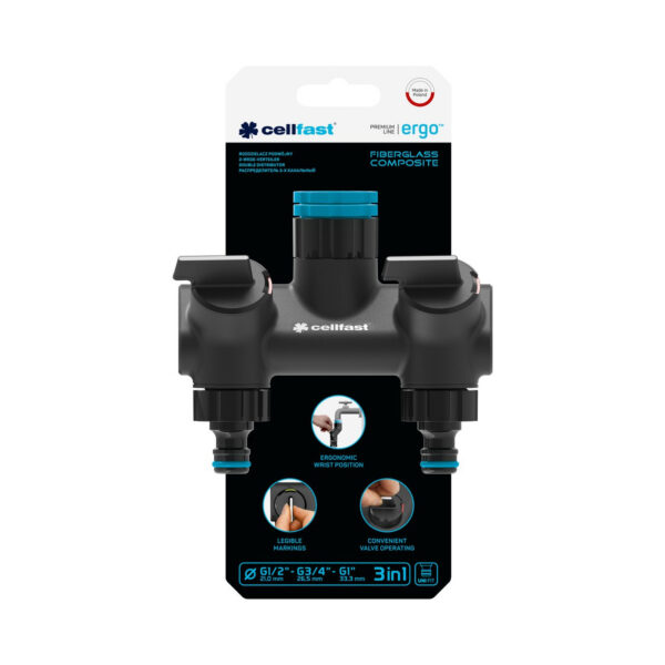 Distribuitor dublu Cellfast ERGO, 1 2  , 3 4  , 1 - imagine 2