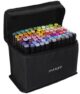 Set 80 markere evidentiatoare colorate cu varf dublu Sketch Markers, gentuta transport - imagine 7