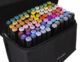 Set 80 markere evidentiatoare colorate cu varf dublu Sketch Markers, gentuta transport - imagine 3