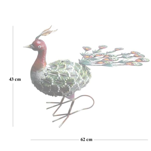 Decoratiune gradina, metalica, paun verde, 23x62x43 cm - imagine 2