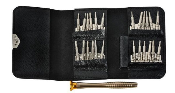Set surubelnite de precizie 25-in-1 Bigstren, otel crom vanadiu, capete interschimbabile, husa eco piele, Negru - imagine 6