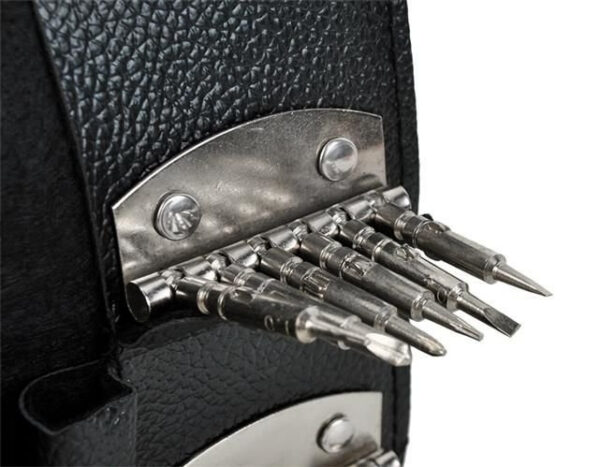 Set surubelnite de precizie 25-in-1 Bigstren, otel crom vanadiu, capete interschimbabile, husa eco piele, Negru - imagine 9
