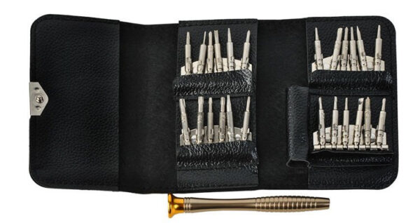Set surubelnite de precizie 25-in-1 Bigstren, otel crom vanadiu, capete interschimbabile, husa eco piele, Negru - imagine 10