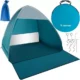 Cort plaja autoextensibil 2 persoane Trizand, protectie UV 30+, cu prelungire sol, Albastru/Alb