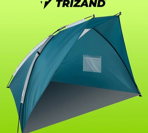 Cort plaja incapator 220x120x120 cm Trizand, structura usoara, protectie UV, Albastru/Alb 1 Cort plaja incapator 220x120x120 cm Trizand, structura usoara, protectie UV, Albastru/Alb
