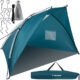 Cort plaja incapator 220x120x120 cm Trizand, structura usoara, protectie UV, Albastru/Alb