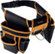 Curea multifunctionala pentru scule Bigstren, 22 buzunare, 2 bucle, suport ciocan, 67-136 cm, Negru/Galben