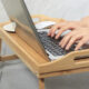 Masa pliabila mic dejun Ruhhy din bambus, multifunctionala, pentru pat si laptop, 73x31x21 cm - imagine 4