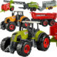 Set vehicule agricole 6 piese Kruzzel, tractoare si utilaje, detalii realiste, conectabile