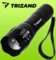 Lanterna LED T6 reincarcabila Trizand, 3 moduri iluminare, zoom reglabil, carcasa aluminiu, Negru - imagine 2