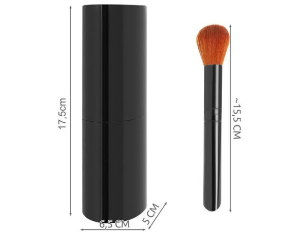 Set 12 pensule machiaj Soulima, peri sintetici antialergici, cu etui negru, ~15.5 cm - imagine 3