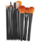 Set 12 pensule machiaj Soulima, peri sintetici antialergici, cu etui negru, ~15.5 cm - imagine 11