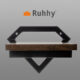 Etajera suspendata perete Ruhhy, stil loft, cadru otel, raft MDF, 19x23x20 cm - imagine 2