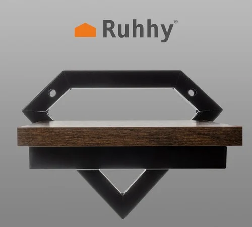 Etajera suspendata perete Ruhhy, stil loft, cadru otel, raft MDF, 19x23x20 cm 1 Etajera suspendata perete Ruhhy, stil loft, cadru otel, raft MDF, 19x23x20 cm