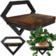 Etajera suspendata perete Ruhhy, stil loft, cadru otel, raft MDF, 19x23x20 cm