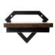 Etajera suspendata perete Ruhhy, stil loft, cadru otel, raft MDF, 19x23x20 cm - imagine 10