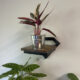 Etajera suspendata perete Ruhhy, stil loft, cadru otel, raft MDF, 19x23x20 cm - imagine 11