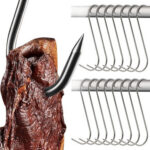 Set 15 carlige inox pentru afumare carne Kaminer, forma S, capacitate 15 kg, 15 cm