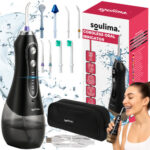 Irigator oral wireless Soulima, 8 capete incluse, 5 moduri, 300 ml, IPX7, Negru
