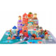 Set blocuri din lemn Kruzzel, 115 piese, puzzle oras, vehicule si accesorii, 54 x 42 cm - imagine 4