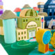 Set blocuri din lemn Kruzzel, 115 piese, puzzle oras, vehicule si accesorii, 54 x 42 cm - imagine 14