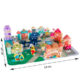 Set blocuri din lemn Kruzzel, 115 piese, puzzle oras, vehicule si accesorii, 54 x 42 cm - imagine 3