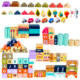 Set blocuri din lemn Kruzzel, 115 piese, puzzle oras, vehicule si accesorii, 54 x 42 cm - imagine 17