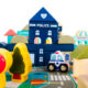 Set blocuri din lemn Kruzzel, 115 piese, puzzle oras, vehicule si accesorii, 54 x 42 cm - imagine 11