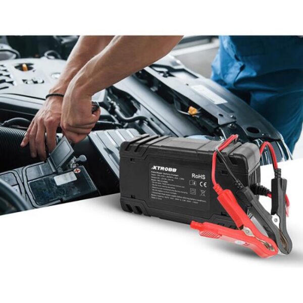 Incarcator baterie auto, 12V/8A, 24V/4A, 100-240 V, afisaj LCD, Xtrobb - imagine 2