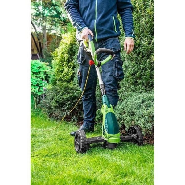 Motocoasa, trimmer, pentru tuns iarba, electric, cu 2 roti, 550 W, 32 cm, Verto - imagine 10
