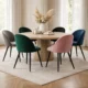 Scaun bucatarie/living, Artool, Bello, catifea, metal, bej, 46x42.5x76.5 cm - imagine 7
