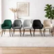 Scaun bucatarie/living, Artool, Lugo, catifea, metal, negru, 57.5x56.5x86.5 cm - imagine 16