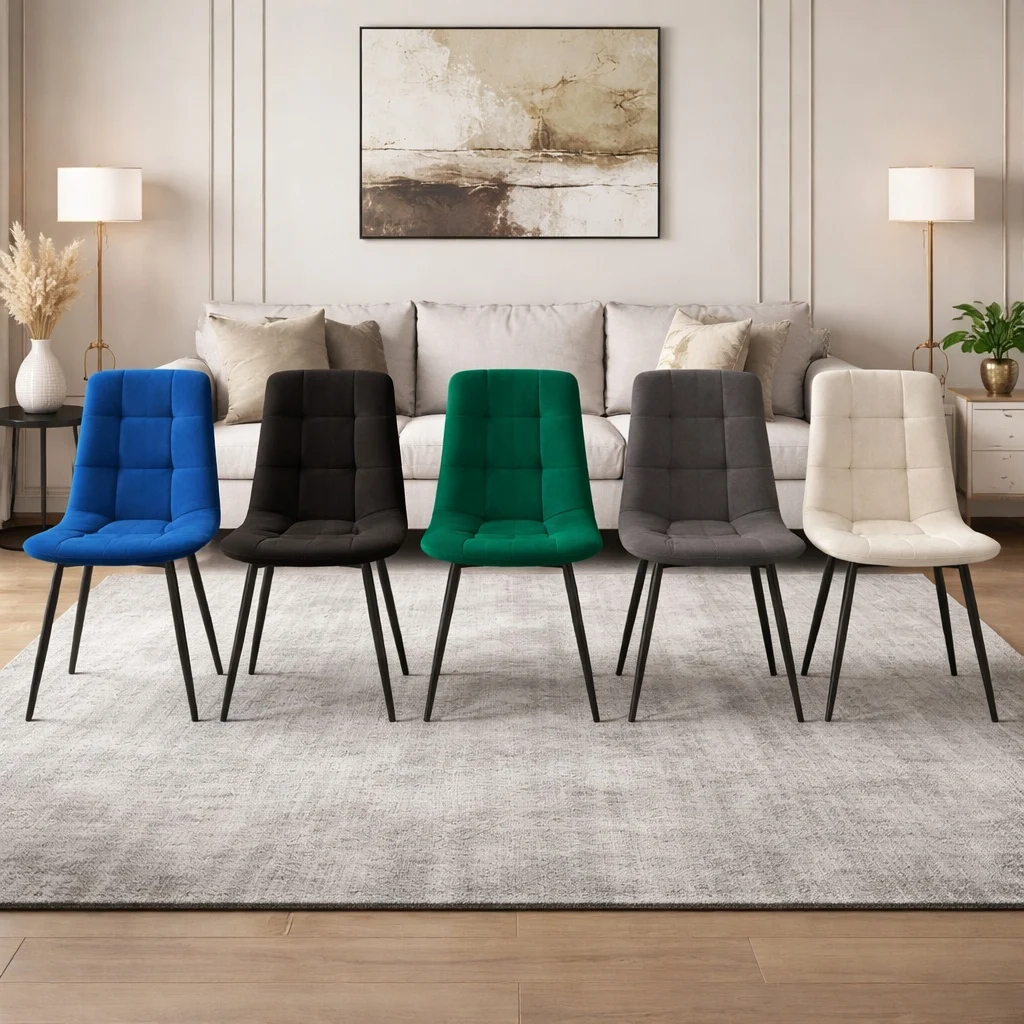Scaun bucatarie/living, Artool, Kara, catifea, metal, bleumarin si negru, 44.5x50.5x87 cm 2 Scaun bucatarie/living, Artool, Kara, catifea, metal, bleumarin si negru, 44.5x50.5x87 cm