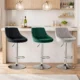 Scaun de bucatarie/bar, Artool, Kast, rotativ, catifea, verde si argintiu, 45.5x49x85-105 cm - imagine 8