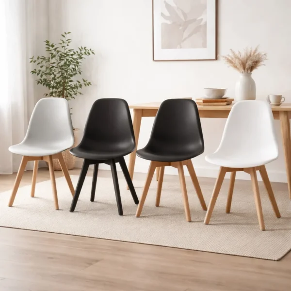 Scaun bucatarie/living, Artool, Kito, PP, lemn, negru, 46x54.5x80 cm - imagine 11