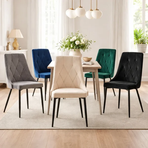 Scaun bucatarie/living, Artool, Imola, catifea, metal, verde, 48.5x61x93.5 cm - imagine 7