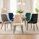 Scaun bucatarie/living, Artool, Imola, catifea, metal, verde, 48.5x61x93.5 cm - imagine 7