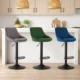Scaun de bucatarie/bar, Artool, Kast, rotativ, catifea, bleumarin si negru, 45.5x49x85-105 cm - imagine 8