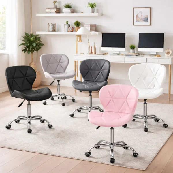 Scaun de birou, Artool, Avola, rotativ, piele ecologica, negru, 47.5x55.5x84.5 cm - imagine 3