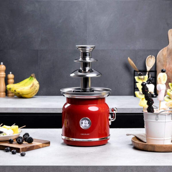 Fantana de ciocolata, Cecotec Fun Chocolicious, 90W, design retro,3 niveluri, Capacitate 700ml, Inox - imagine 5
