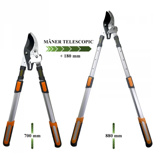 Foarfeca crengi, tip bypass, teflon, otel SK5, maner telescopic 70-88 cm, Richmann Exclusive 4 Foarfeca crengi, tip bypass, teflon, otel SK5, maner telescopic 70-88 cm, Richmann Exclusive