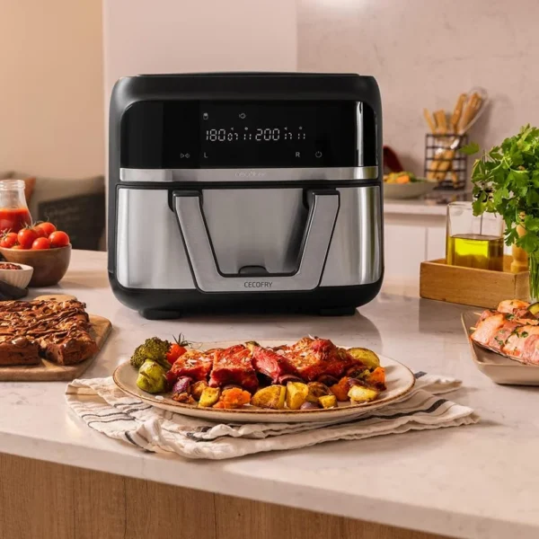 Friteuza cu aer cald, fara ulei Cecotec Cecofry Dual 9000, 2850W, 9L, Control tactil, 6 Programe - imagine 5